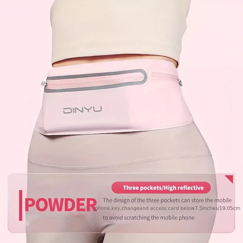 The running pouch is suitable for both men and women  it features a lightweight see-through phone pocket with three compartments