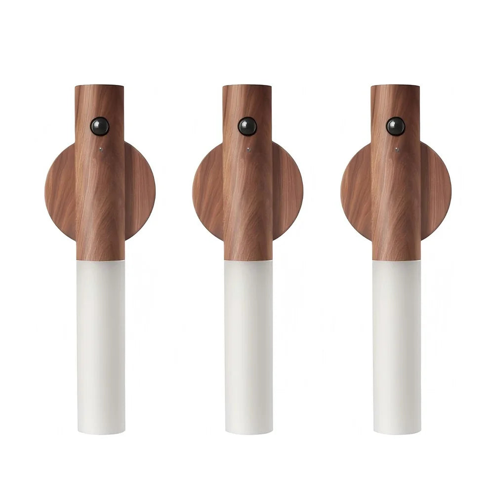 Night Light Motion Sensor Night Lights Rechargeable Wall Sconces Magnetic Wall Lights Wooden Wall Lighting for Bedroom Stair