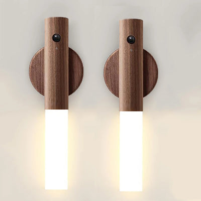 Night Light Motion Sensor Night Lights Rechargeable Wall Sconces Magnetic Wall Lights Wooden Wall Lighting for Bedroom Stair