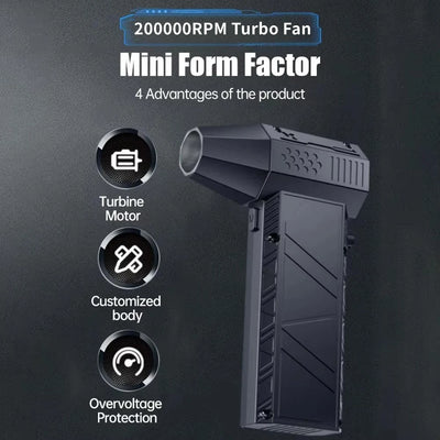 X6 Powerful Air Blower 200000RPM Brushless Violent Fan Vacuum Dust Cleaner Strong Winds 53m/s Turbo Jet Blower Type-C Recharging