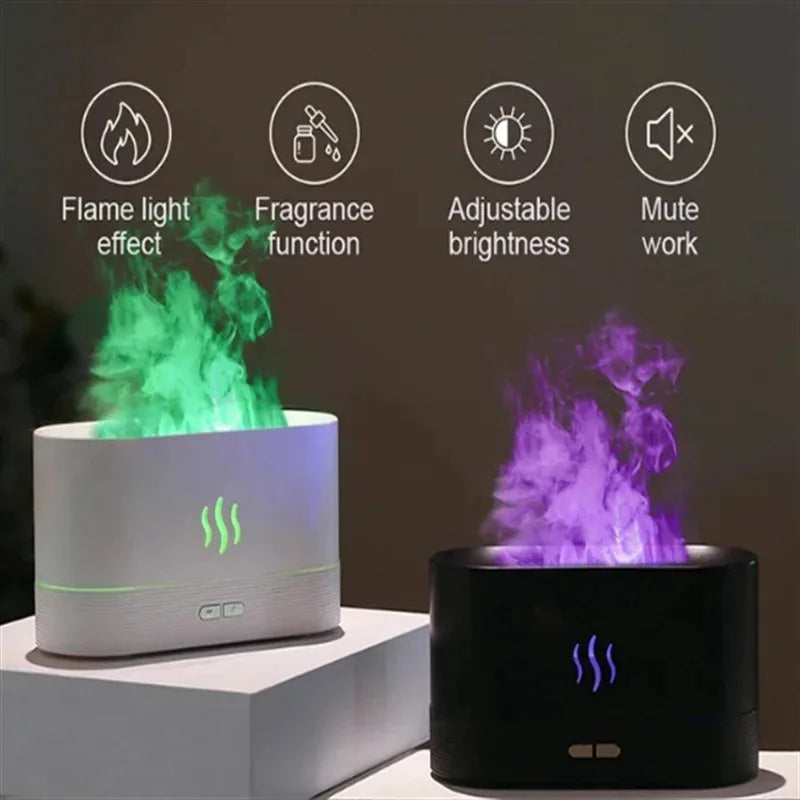 Kinscoter Aroma Diffuser Air Humidifier Ultrasonic Cool Mist Maker Fogger Led Essential Oil Flame Lamp Difusor