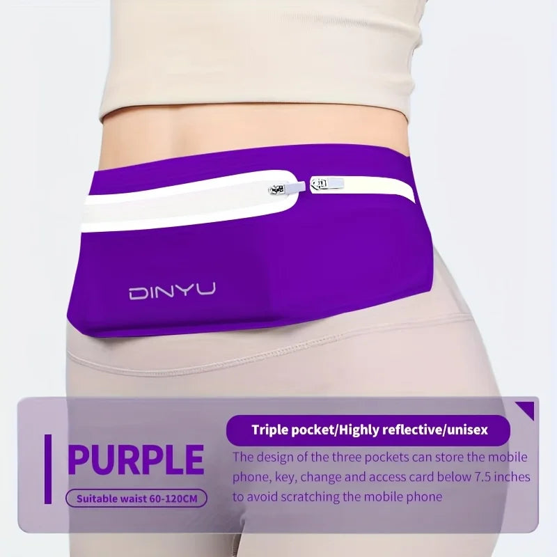 The running pouch is suitable for both men and women  it features a lightweight see-through phone pocket with three compartments