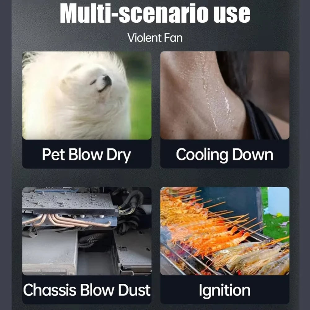 X6 Powerful Air Blower 200000RPM Brushless Violent Fan Vacuum Dust Cleaner Strong Winds 53m/s Turbo Jet Blower Type-C Recharging