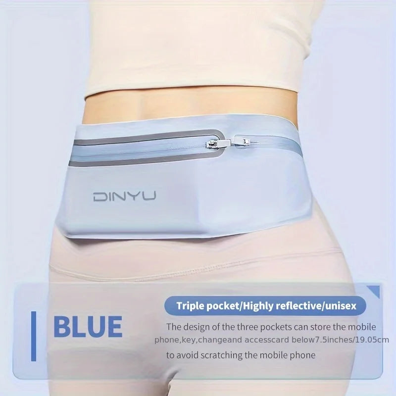The running pouch is suitable for both men and women  it features a lightweight see-through phone pocket with three compartments