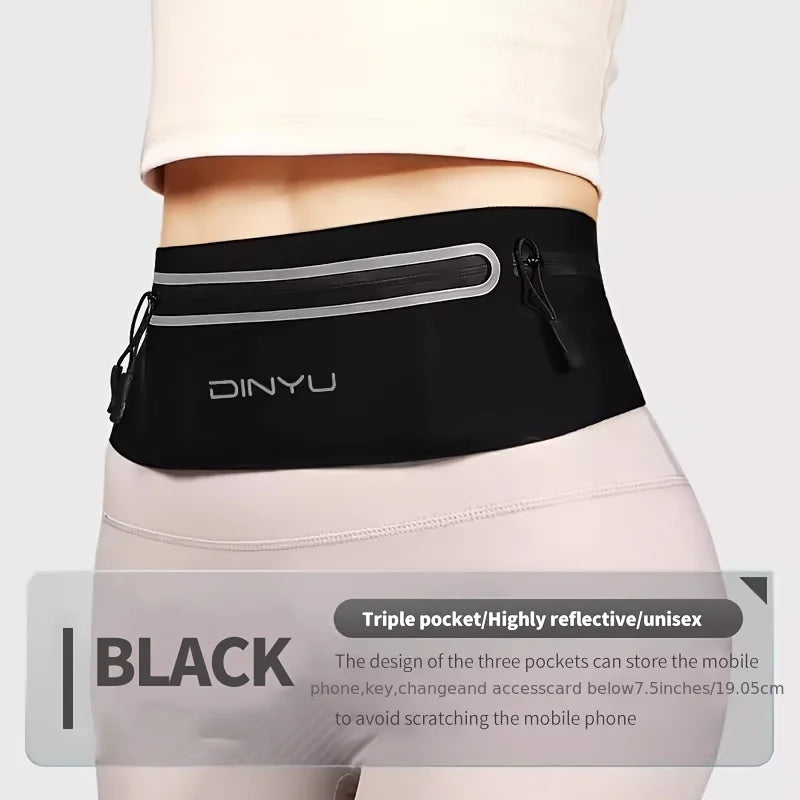 The running pouch is suitable for both men and women  it features a lightweight see-through phone pocket with three compartments