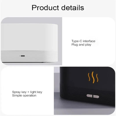 Kinscoter Aroma Diffuser Air Humidifier Ultrasonic Cool Mist Maker Fogger Led Essential Oil Flame Lamp Difusor