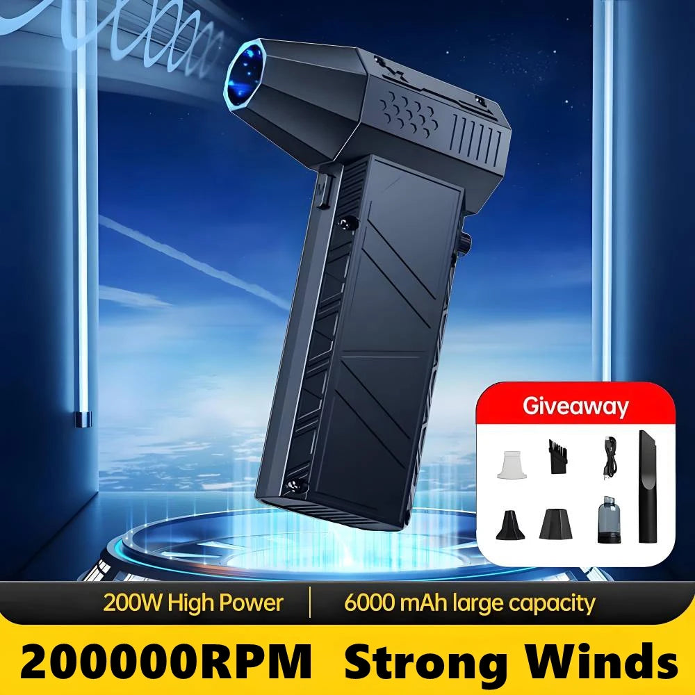 X6 Powerful Air Blower 200000RPM Brushless Violent Fan Vacuum Dust Cleaner Strong Winds 53m/s Turbo Jet Blower Type-C Recharging