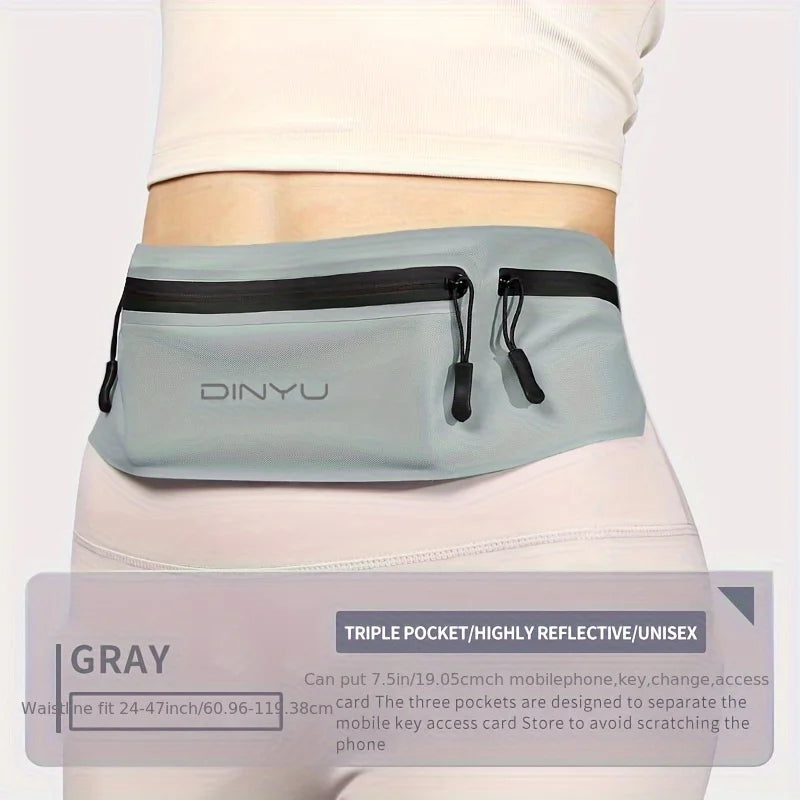 The running pouch is suitable for both men and women  it features a lightweight see-through phone pocket with three compartments