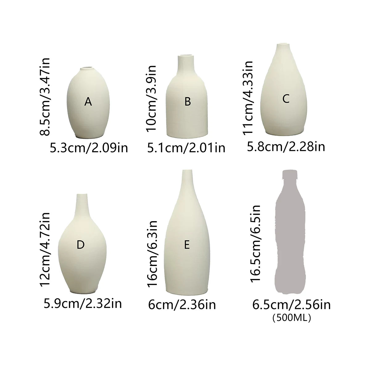 A Set of 5 Small Vases, Modern Home Décor Ornaments, Living Room Desktop Study Décor, Aesthetic Roomopaor, Home Décor